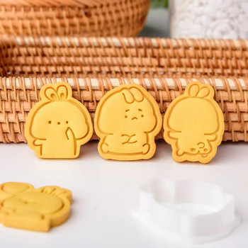 Cute Rabbit Cookie Plunger Cutter Карикатурна форма за печене Печат за бисквити Бисквити Направи си сам Мухъл Фондан Инструменти за декориране на торти