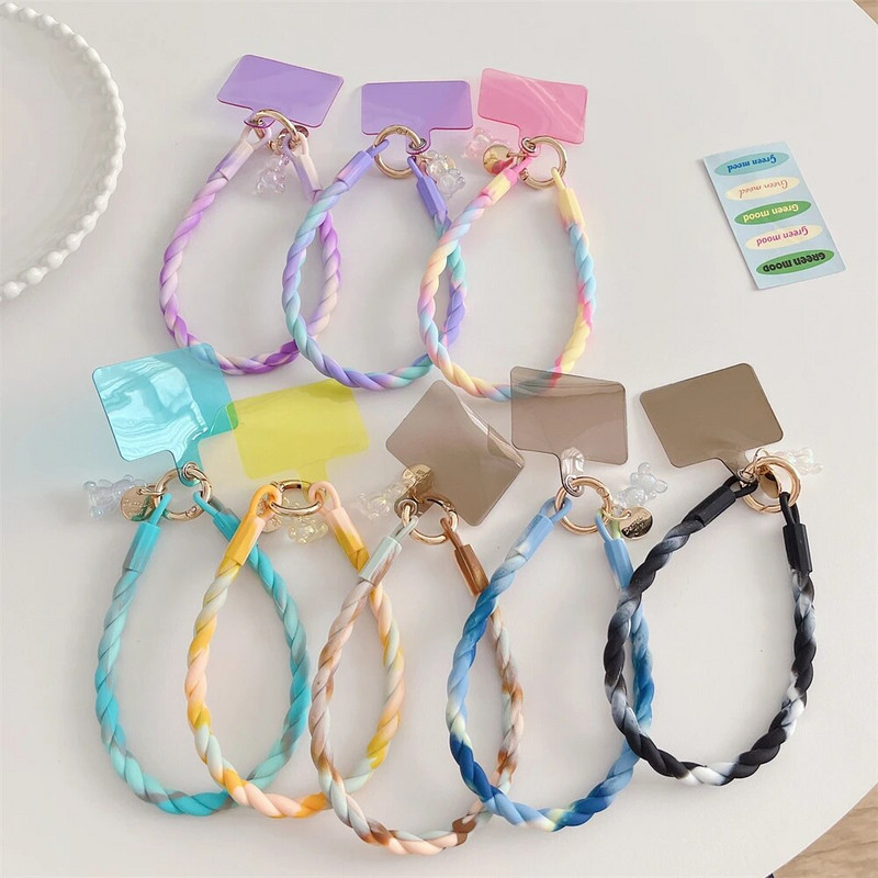 Mieli šviečiantys meškiukai telefono dirželiai Mieli sportiniai dirželiai Madingi ilgas mobiliojo telefono pakabukas, skirtas iPhone 14 stilingam dirželiui