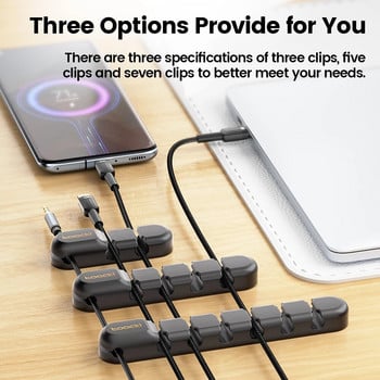 Toocki Cable Organizer Management Desktop Tidy Clips USB Cable Winder Wire Holder for Mouse Earphone Cable Protector Organizer