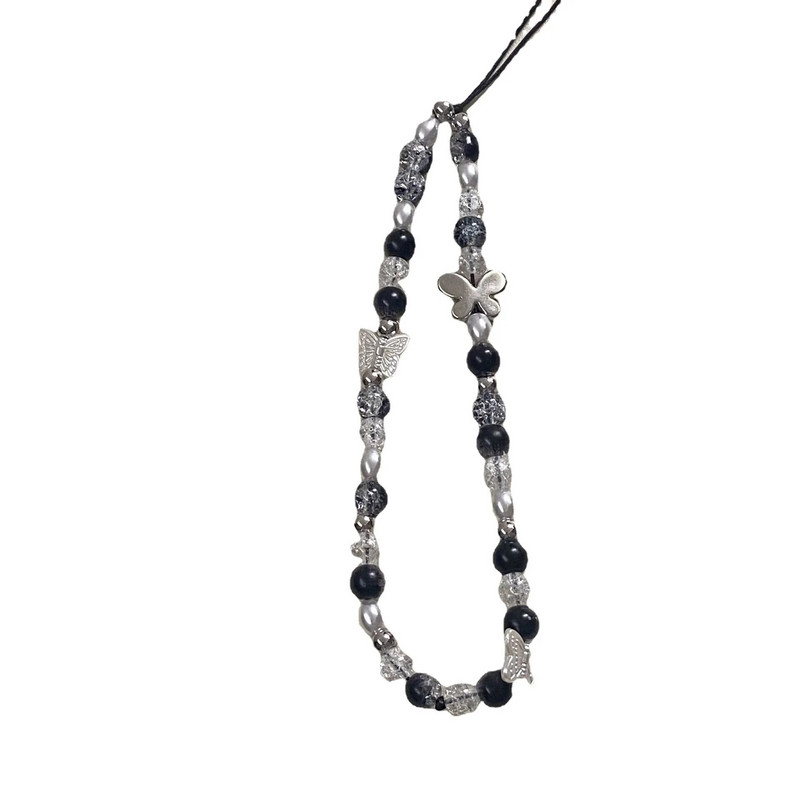 Weet and Cool Hot Girl Juodai baltas stiklinis mobiliojo telefono dėklo priedai Mobiliojo telefono grandinėlė pakabukas krepšys Charm