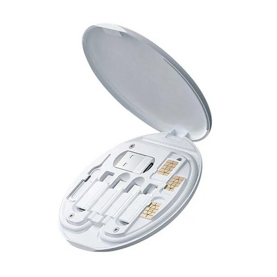 60 W greito įkrovimo laidai C tipo mobiliojo telefono duomenų kabelio USB įkroviklio rinkinio laikymo dėžutė, skirta Apple Samsung su atkūrimo kortelės kaiščiu