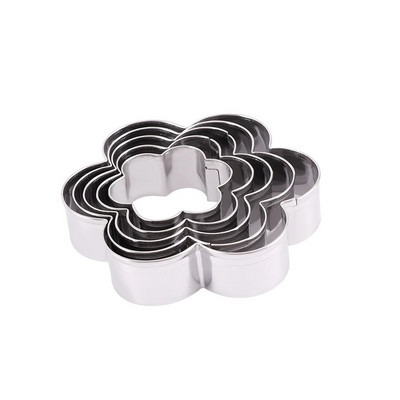 4/5 vnt./rinkinys Plieninė fondanto pyrago kepimo forma Širdies gėlių žvaigždės formos omleto forma „pasidaryk pats“ sausainių sausainių pjaustyklės dekoravimo formos