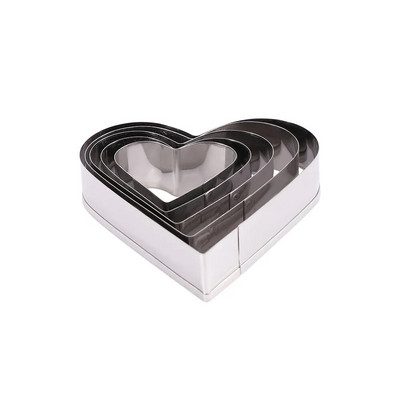 4/5 vnt./rinkinys Plieninė fondanto pyrago kepimo forma Širdies gėlių žvaigždės formos omleto forma „pasidaryk pats“ sausainių sausainių pjaustyklės dekoravimo formos