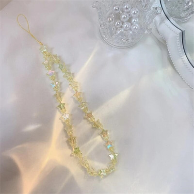 Miela žvaigždės karoliukais telefono grandinėlė akrilo karoliukais Korėjos telefono pakabukas Miela spalvinga telefono grandinėlė, pakabinama papuošalai mergaitei