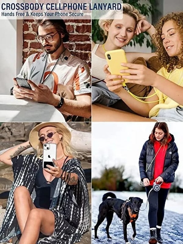 150 cm universalios kryžminės telefono raištelės su reguliuojamu pleistru, mobiliojo telefono kaklo virvė, skirta pakabinti mobiliojo telefono laido dirželį