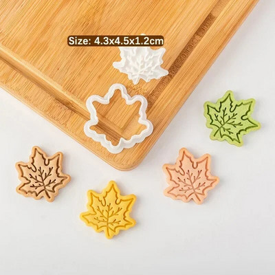 Rudens lapų sausainių forma ąžuolo klevo lapams Sausainių pjaustyklės Rankomis spaustos Fondanto Antspaudas Saldainiai Šokoladiniai Tortai Dekoravimo Įrankiai