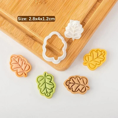 Rudens lapų sausainių forma ąžuolo klevo lapams Sausainių pjaustyklės Rankomis spaustos Fondanto Antspaudas Saldainiai Šokoladiniai Tortai Dekoravimo Įrankiai