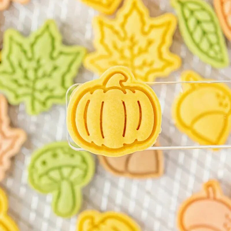 Rudens lapų sausainių forma ąžuolo klevo lapams Sausainių pjaustyklės Rankomis spaustos Fondanto Antspaudas Saldainiai Šokoladiniai Tortai Dekoravimo Įrankiai