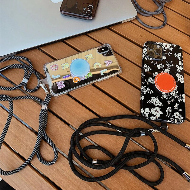 Universalus Crossbody Lanyard Kaklo papuošalo dirželis Mobilus Telefonas Ilgas reguliuojamas telefono dėklas su segtuku, skirtas iPhone xiaomi Samsung