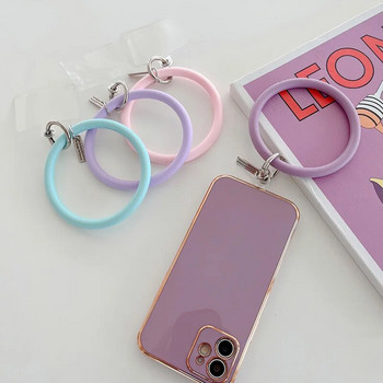 Universal κρεμαστό δαχτυλίδι μπροστινό μέρος κινητού τηλεφώνου Μαλακό λουρί σιλικόνης με κορδόνι κατά της απώλειας βραχιόλι για iPhone Xiaomi Samsung Keychain