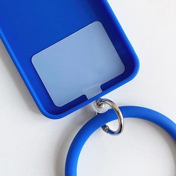 Универсален висящ пръстен за преден мобилен телефон Мека силиконова каишка за каишка против изгубване Гривна за iPhone Xiaomi Samsung Ключодържател