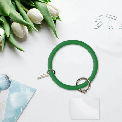 Universalus pakabinamas žiedas priekyje mobiliojo telefono minkštas silikoninis dirželis, apsaugantis nuo praradimo apyrankę, skirtą iPhone Xiaomi Samsung raktų pakabukui