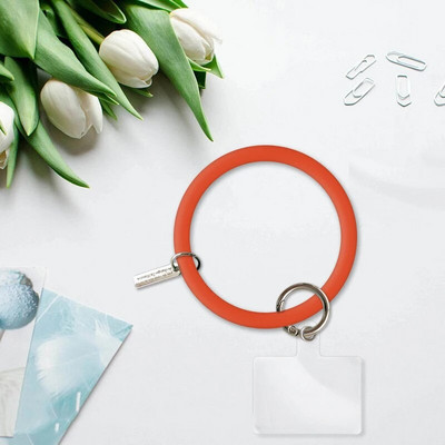 Universalus pakabinamas žiedas priekyje mobiliojo telefono minkštas silikoninis dirželis, apsaugantis nuo praradimo apyrankę, skirtą iPhone Xiaomi Samsung raktų pakabukui