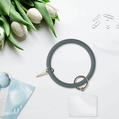 Universalus pakabinamas žiedas priekyje mobiliojo telefono minkštas silikoninis dirželis, apsaugantis nuo praradimo apyrankę, skirtą iPhone Xiaomi Samsung raktų pakabukui