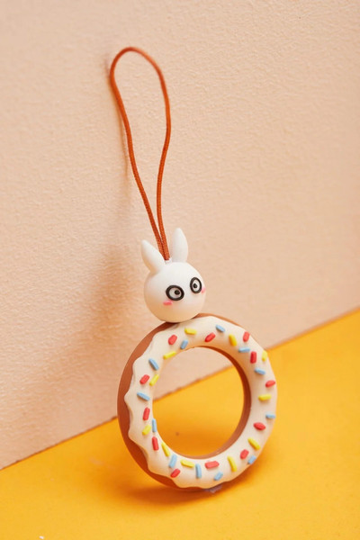 Mielas silikoninis pirštų žiedas telefono dirželis Trumpas dirželis Telefono žavesys Mobiliojo telefono dirželiai, skirti Key Dibujo Animado Sleutelkoord