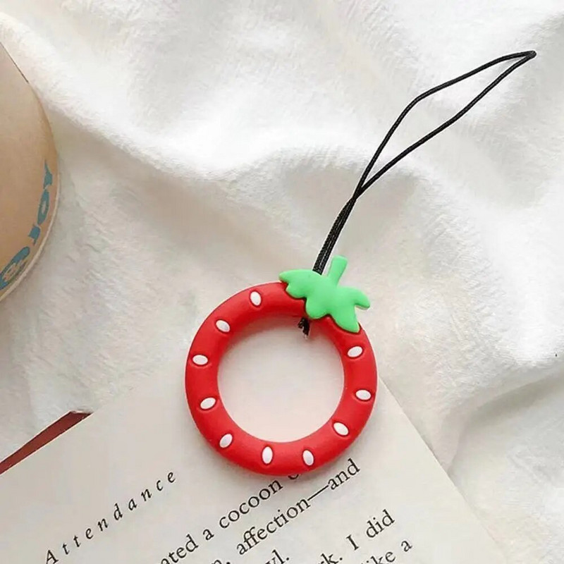 Mielas silikoninis pirštų žiedas telefono dirželis Trumpas dirželis Telefono žavesys Mobiliojo telefono dirželiai, skirti Key Dibujo Animado Sleutelkoord