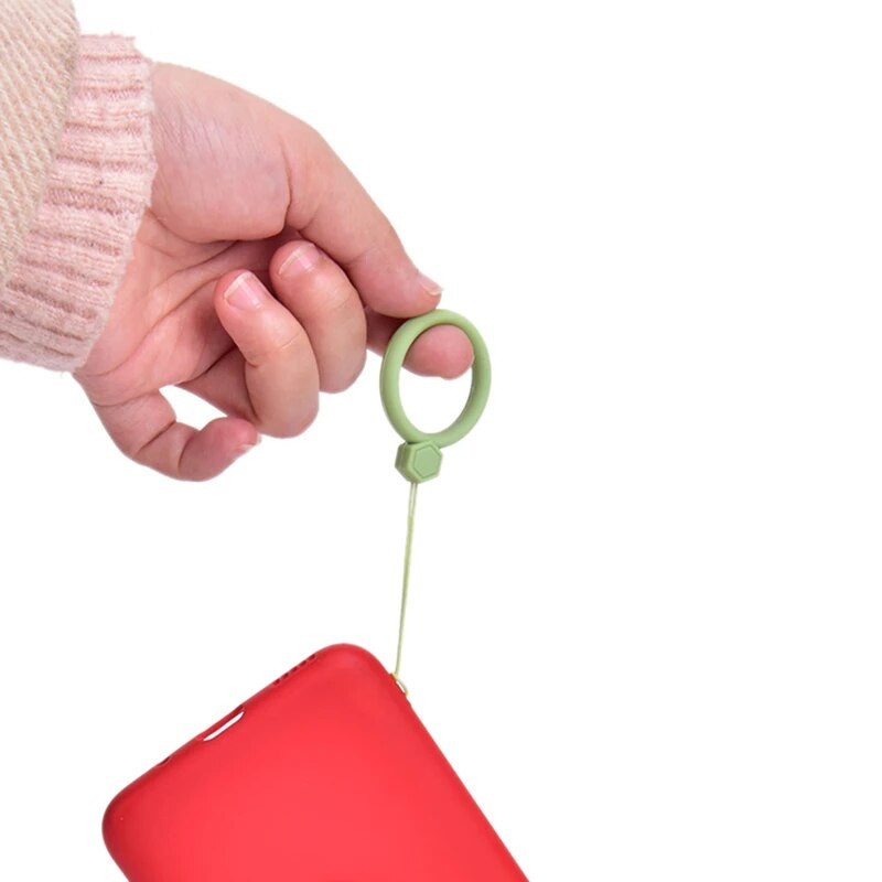 Mielas silikoninis pirštų žiedas telefono dirželis Trumpas dirželis Telefono žavesys Mobiliojo telefono dirželiai, skirti Key Dibujo Animado Sleutelkoord