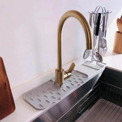 Подложка за кухненски силиконов кран Кран за източване на мивка Уловител Протектор за плот за баня Тава за сапун