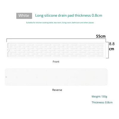 55/30 cm Silikoniniai stalo reikmenys pagalvėlė virtuvės reikmenų apsaugos kilimėlis nuo slydimo kriauklės padėklas Indų džiovinimo pagalvėlė laikymo kriauklės nutekėjimo kilimėlis