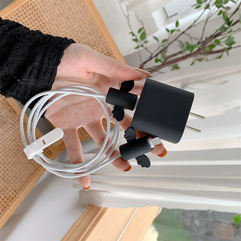 Silikoninis įkrovimo laido apsauginis dangtelis, skirtas iPhone USB USB laido apsaugai įkrovimui duomenų kabelio įkroviklio saugos apvalkalas