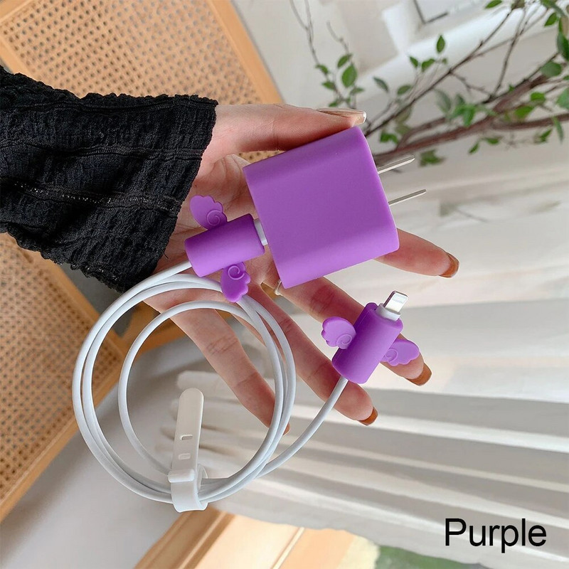 Silikoninis įkrovimo laido apsauginis dangtelis, skirtas iPhone USB USB laido apsaugai įkrovimui duomenų kabelio įkroviklio saugos apvalkalas