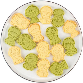 6 бр. Аниме Jujutsu Kaisen Комплект форми за бисквитки Печене 3D печат с щамповане Форма за бисквити Форма за печат за бисквитки Форма за торта Направи си сам