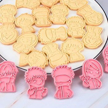 6 τμχ Anime Jujutsu Kaisen Cookie Cutters Set Baking 3D Press Stamp Embosser Mold Mold Cookie Stamp Cutter Cake DIY Mold