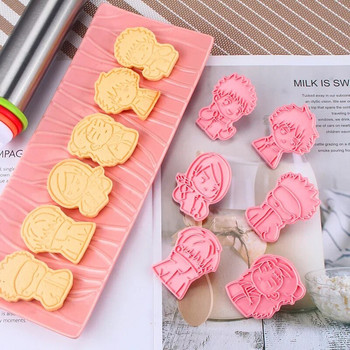 6 τμχ Anime Jujutsu Kaisen Cookie Cutters Set Baking 3D Press Stamp Embosser Mold Mold Cookie Stamp Cutter Cake DIY Mold