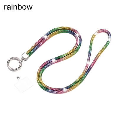 Blizgučiai Bling Bling raktų pakabukas deimantinis krištolinis lynas grandinės dirželiai Kalnų krištolinis telefono dirželis pakabinamas laidas