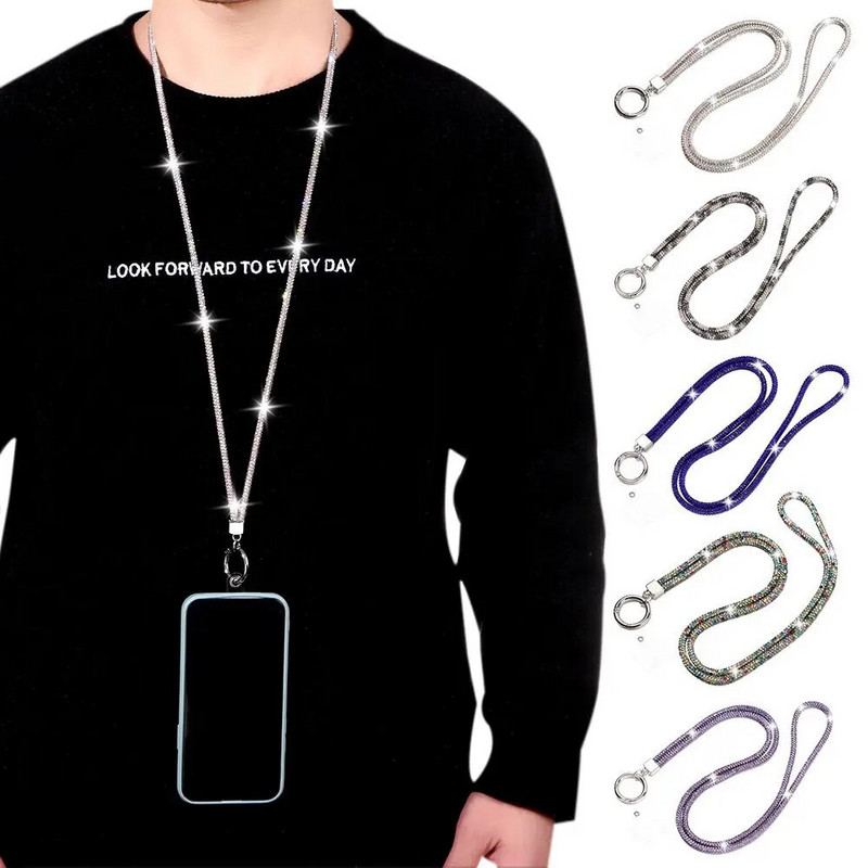 Blizgučiai Bling Bling raktų pakabukas deimantinis krištolinis lynas grandinės dirželiai Kalnų krištolinis telefono dirželis pakabinamas laidas