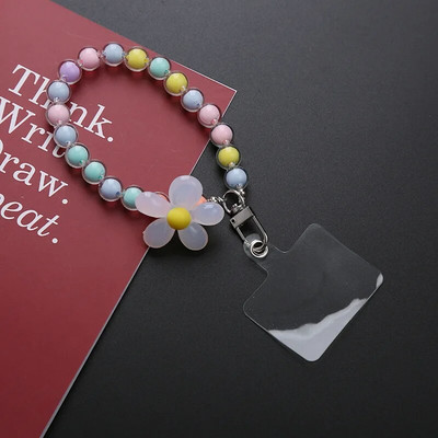 Värviline mobiiltelefoni kaelarihm naistele Käeshoitav kett Lühike kaotsiminekuvastane mobiiltelefoni ümbris Võtme ripatsiga telefonirihm