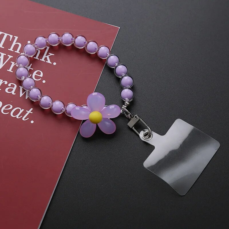 Värviline mobiiltelefoni kaelarihm naistele Käeshoitav kett Lühike kaotsiminekuvastane mobiiltelefoni ümbris Võtme ripatsiga telefonirihm