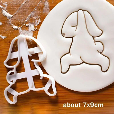 Mielas triušio formos sausainių reljefinis antspaudas, zuikio vainikas, fondantas