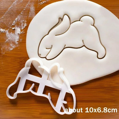 Mielas triušio formos sausainių reljefinis antspaudas, zuikio vainikas, fondantas