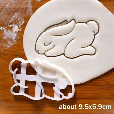 Mielas triušio formos sausainių reljefinis antspaudas, zuikio vainikas, fondantas