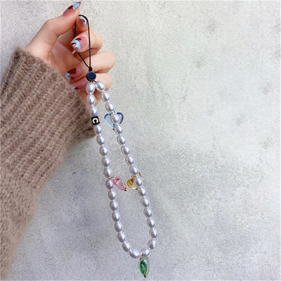 Korea armsa südamega helmestega telefoni võlurihm, kett, kaelapael, naiste, tüdrukute ehted, liblikad, telefonihelmed, ripatskaunistused, hulgimüük