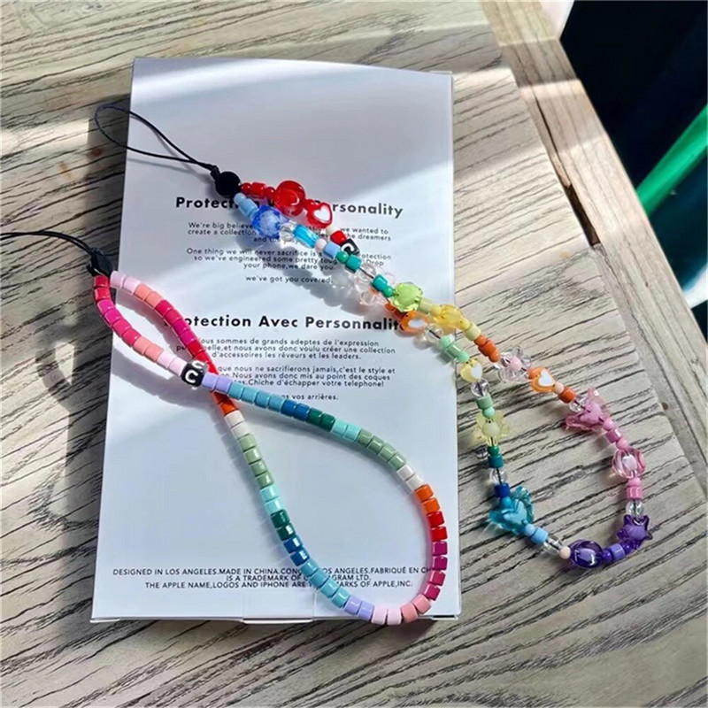 Korea armsa südamega helmestega telefoni võlurihm, kett, kaelapael, naiste, tüdrukute ehted, liblikad, telefonihelmed, ripatskaunistused, hulgimüük