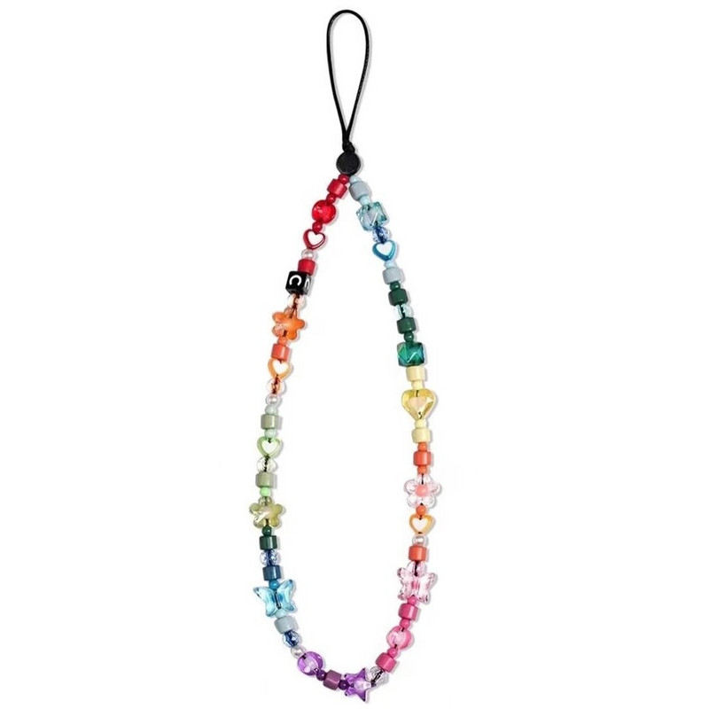 Korea armsa südamega helmestega telefoni võlurihm, kett, kaelapael, naiste, tüdrukute ehted, liblikad, telefonihelmed, ripatskaunistused, hulgimüük