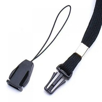 16-инчов ремък за каишка за врата/кабел за талисман за телефон за Mp3 MP4 камера за мобилен телефон USB флаш устройство ID карта--черни аксесоари
