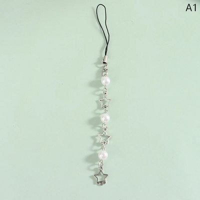 1vnt Originalūs „pasidaryk pats“ rankų darbo mielo lydinio telefonų pakabukai „Kawaii“ pakabukas su raktų pakabuko dirželiu su „Star Bead“ animacinių filmų priedais