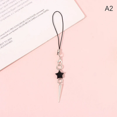 1vnt Originalūs „pasidaryk pats“ rankų darbo mielo lydinio telefonų pakabukai „Kawaii“ pakabukas su raktų pakabuko dirželiu su „Star Bead“ animacinių filmų priedais