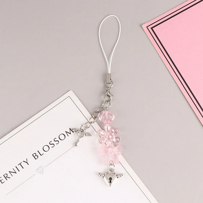 1vnt Originalūs „pasidaryk pats“ rankų darbo mielo lydinio telefonų pakabukai „Kawaii“ pakabukas su raktų pakabuko dirželiu su „Star Bead“ animacinių filmų priedais