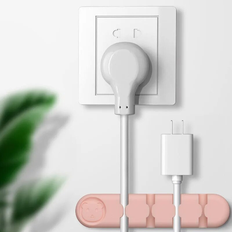 Kabelių laikiklis silikoninis USB duomenų kabelio laikiklis stalinis laidas laido tvarkyklė Kabelių apsauga Tvarkingi valdymo įrankiai biuro namams