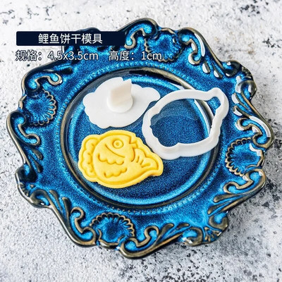 Miela žuvies formos sausainių pjaustyklė „pasidaryk pats“ fondant pyragaičiai sausainiai, plastikinės formos, gimtadienio šventės kepimo įrankiai, desertai, saldainiai, dekoro reikmenys