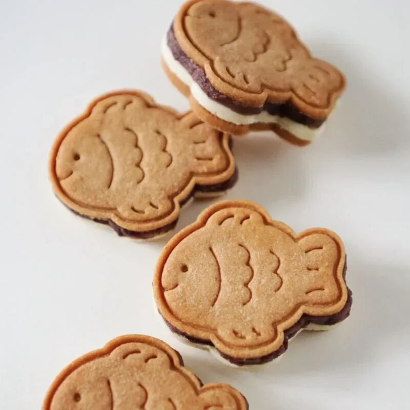 Miela žuvies formos sausainių pjaustyklė „pasidaryk pats“ fondant pyragaičiai sausainiai, plastikinės formos, gimtadienio šventės kepimo įrankiai, desertai, saldainiai, dekoro reikmenys