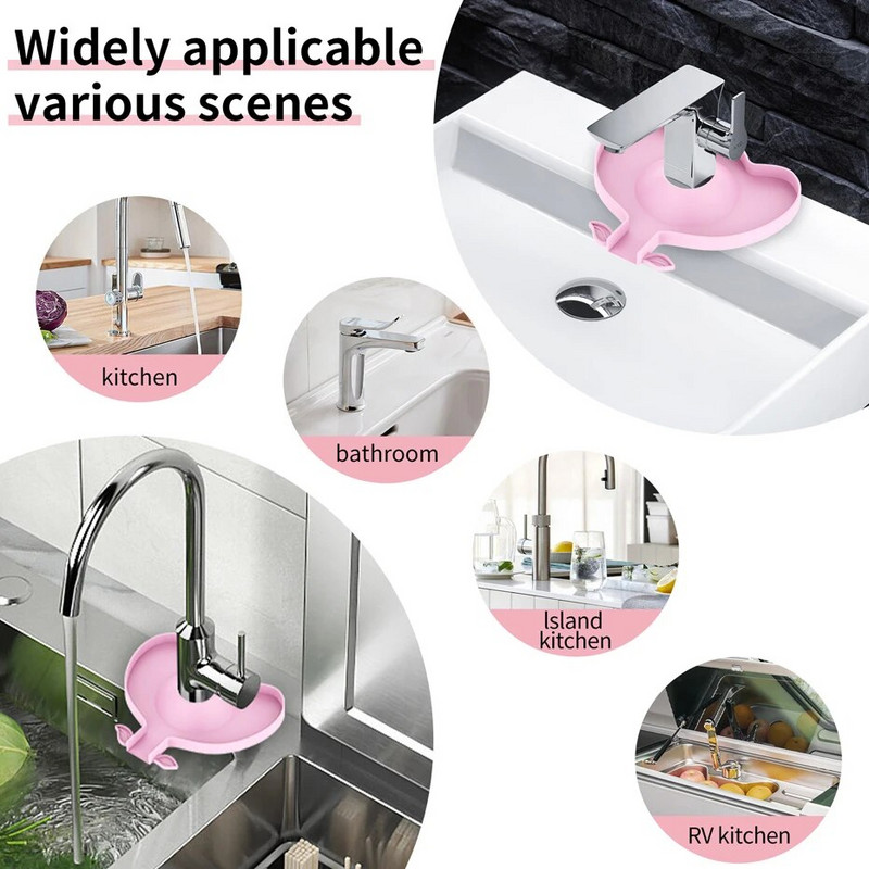 Mini maišytuvo išleidimo kilimėlis Silikoninis virtuvės kriaukle, apsaugantis nuo purslų išleidimo padėklas, vandens purslų gaudyklės kilimėliai, stalviršio apsauga, virtuvės prietaisai