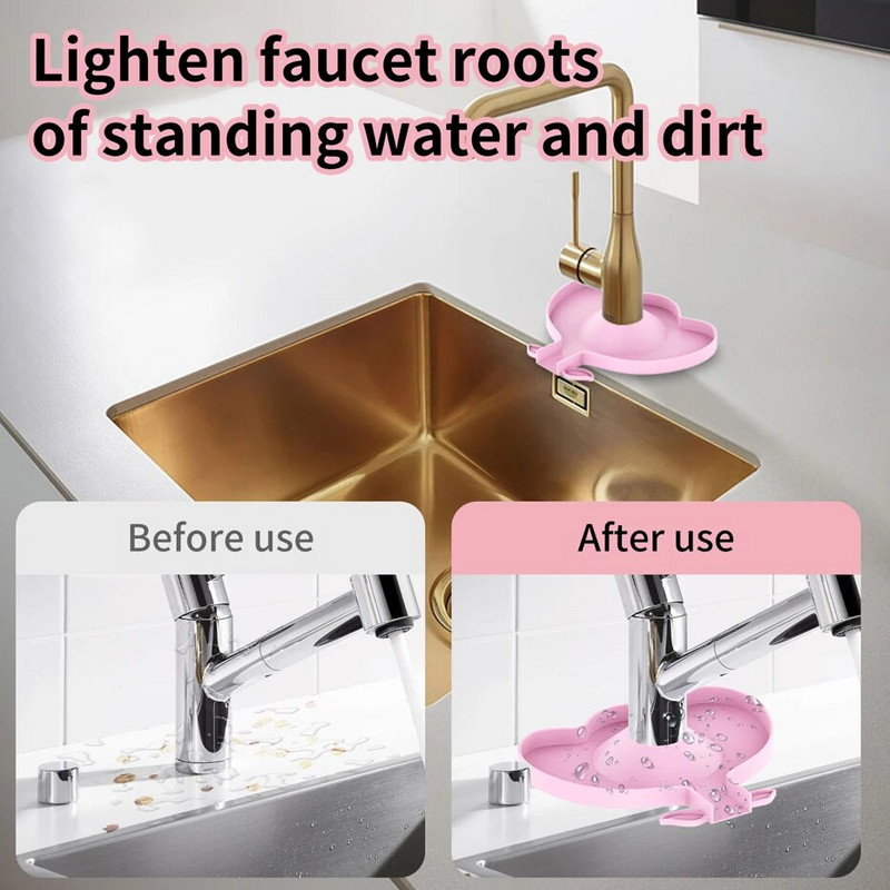 Mini maišytuvo išleidimo kilimėlis Silikoninis virtuvės kriaukle, apsaugantis nuo purslų išleidimo padėklas, vandens purslų gaudyklės kilimėliai, stalviršio apsauga, virtuvės prietaisai