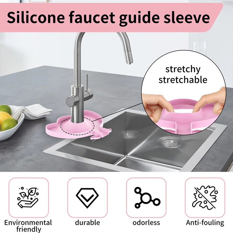 Mini maišytuvo išleidimo kilimėlis Silikoninis virtuvės kriaukle, apsaugantis nuo purslų išleidimo padėklas, vandens purslų gaudyklės kilimėliai, stalviršio apsauga, virtuvės prietaisai