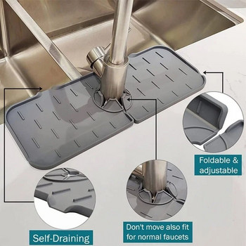 Βρύση σιλικόνης κουζίνας απορροφητικό ματ νιπτήρα Splash Catcher πάγκο προστατευτικό στρώμα αποστράγγισης για συσκευές κουζίνας μπάνιου
