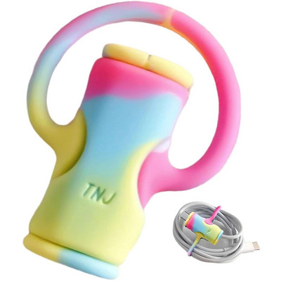 Dvi viename kabelio apsauga Universalus mobiliojo telefono duomenų laidas, silikoninis, apsaugantis nuo lūžimo, užsklandos dangtelis, skirtas iPhone 14 USB įkrovimo laidui